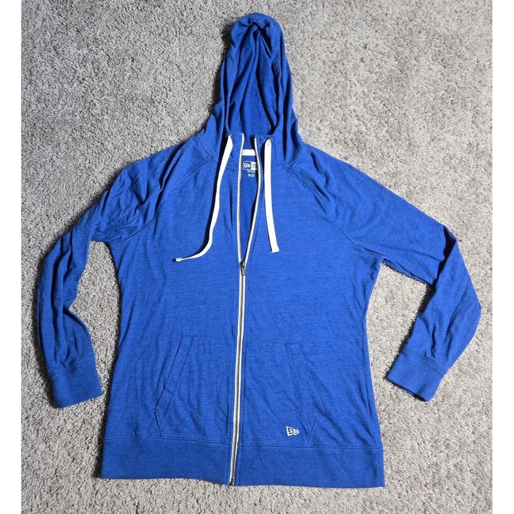 New Era Ladies Sueded Cotton Blend Full-Zip Hoodie Royal Blue Women's XL Soft